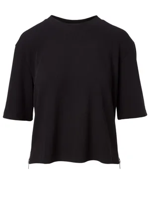 Lyla Ribbed Side Zip T-Shirt