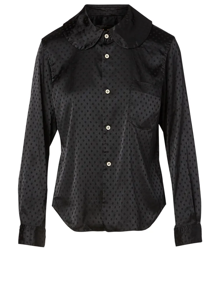 Satin Blouse Polka Dot Print