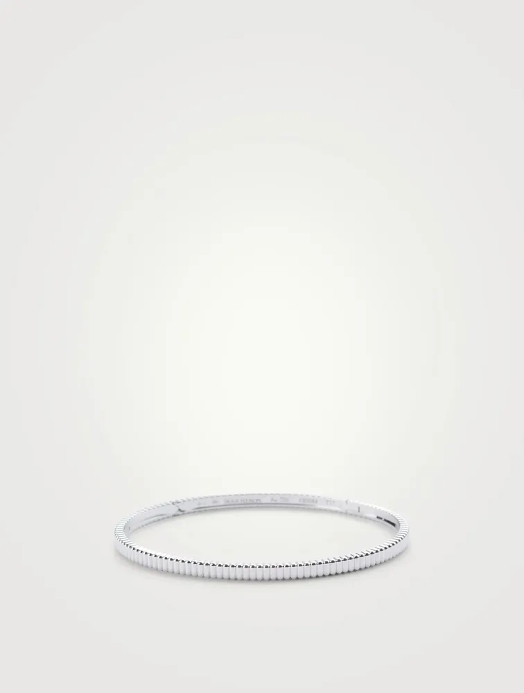 Small Grosgrain White Gold Bangle Bracelet