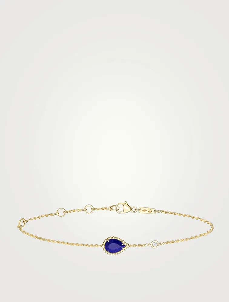 Serpent Bohème XS Motif Gold Bracelet With Lapis Lazuli And Diamond