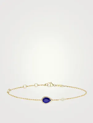 Serpent Bohème XS Motif Gold Bracelet With Lapis Lazuli And Diamond