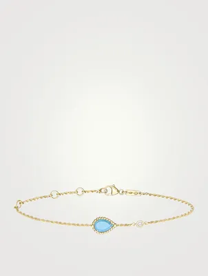 Serpent Bohème XS Motif Gold Bracelet With Turquoise And Diamond