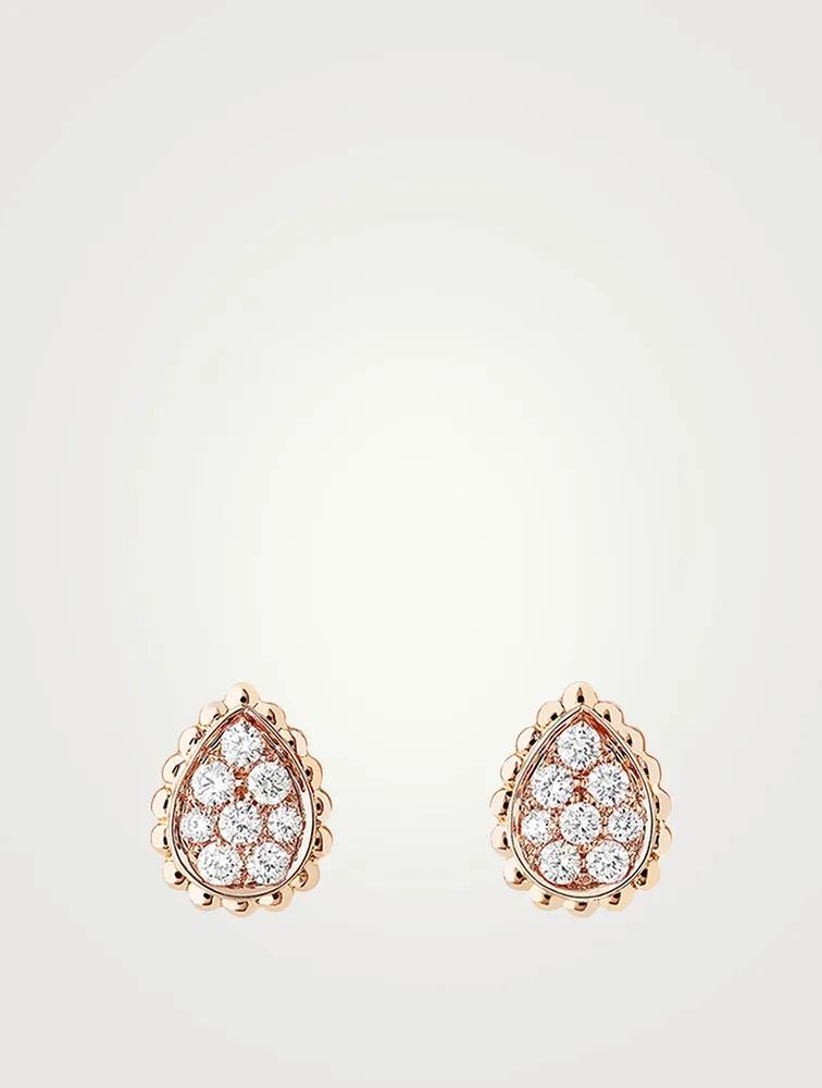 Serpent Bohème XS Motif Rose Gold Earrings With Diamonds