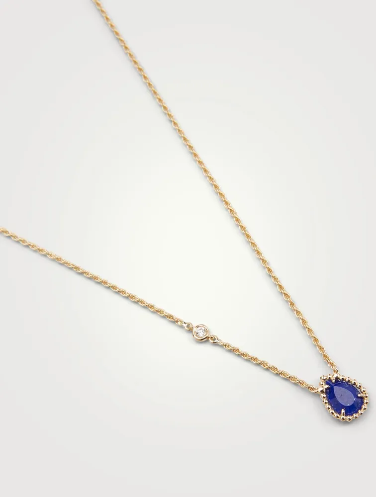 Serpent Bohème XS Motif Gold Pendant Necklace With Lapis Lazuli And Diamond