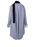 Asymmetric Shirt Dress Stripe Print