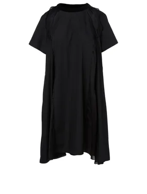 Satin Short-Sleeve Dress
