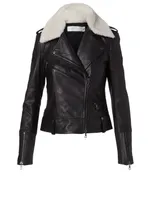 Shearling Collar Biker Jacket