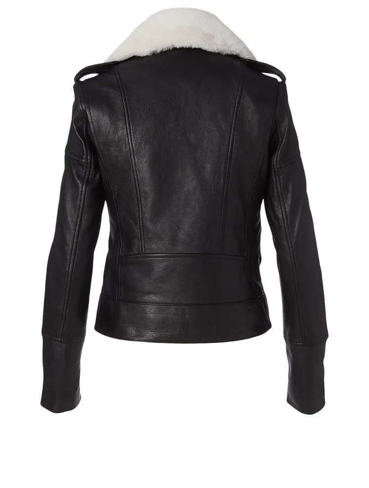 Shearling Collar Biker Jacket