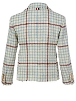 Wool Fray Blazer Check Print