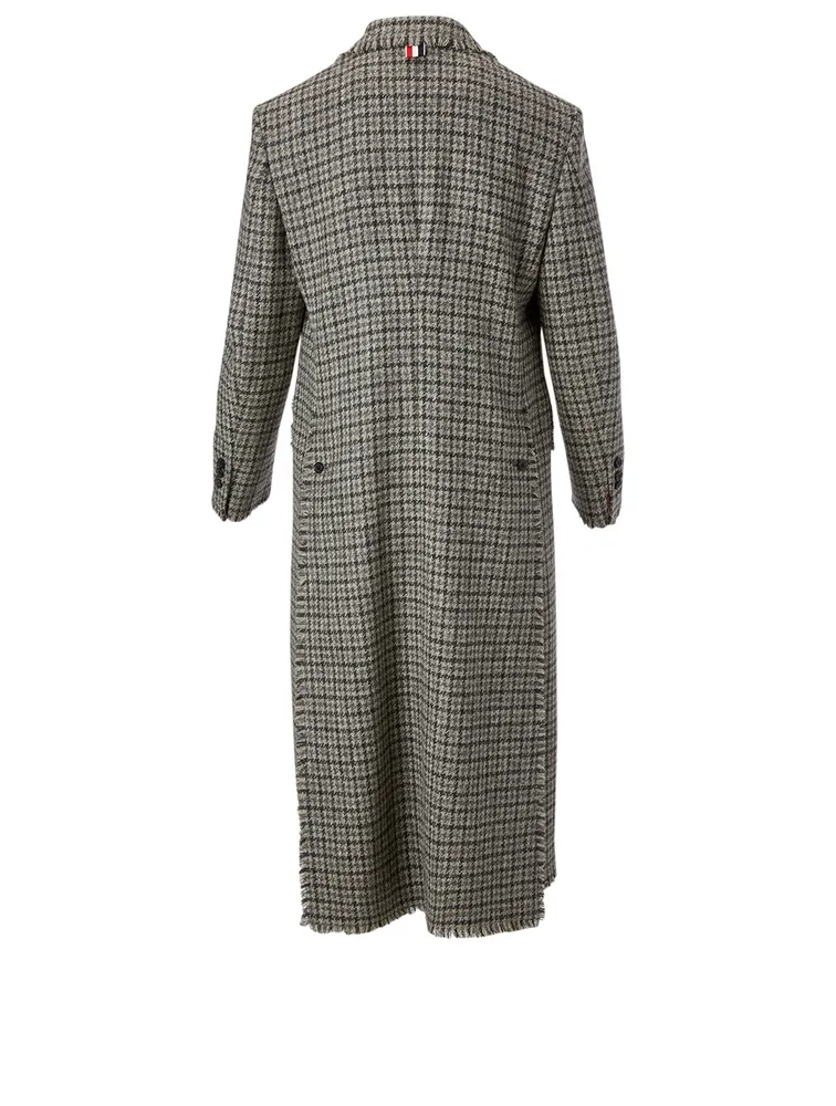 Wool Long Blazer Check Print