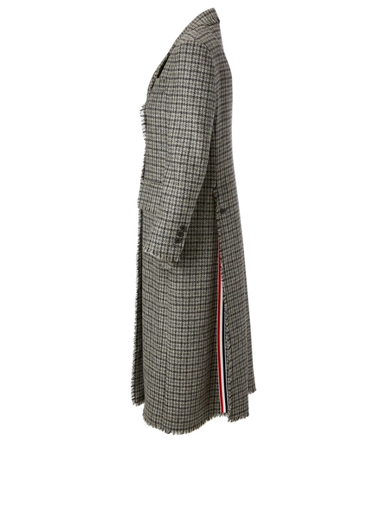 Wool Long Blazer Check Print