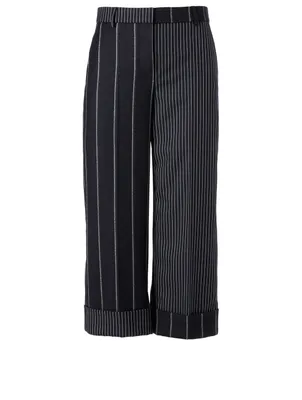 Wool-Blend Pants Stripe Print