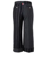 Wool-Blend Pants Stripe Print