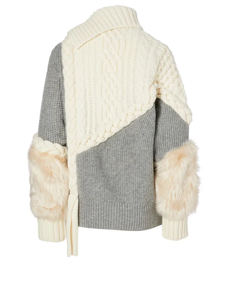 Wool-Blend Cable-Knit Sweater