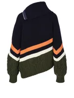 Wool-Blend Zip Cardigan