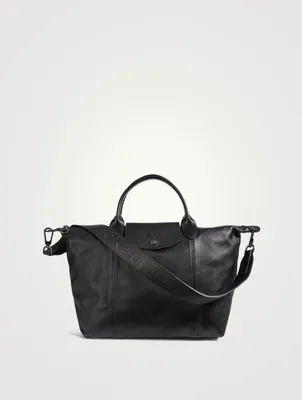 Medium Le Pliage Leather Top Handle Bag