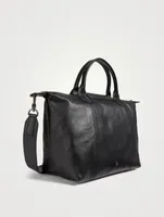 Medium Le Pliage Leather Top Handle Bag