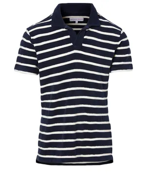 Striped Terry Towelling Resort Polo Shirt