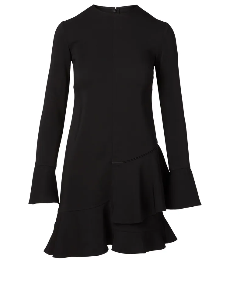 Long-Sleeve Ruffle Mini Dress