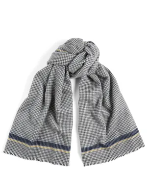 Jura Philby Wool And Angora Scarf In Houndstooth