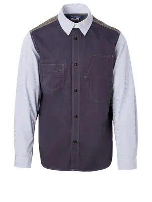 Cotton Shirt With Elbow Patch