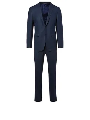 Modern Fit Wool Two-Piece Suit Chevron