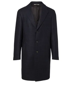 Wool And Cashmere Check Coat