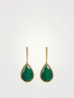 Serpent Bohème Gold Sleeper Earrings With Malachite