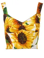 Cady Bustier Top Sunflower Print