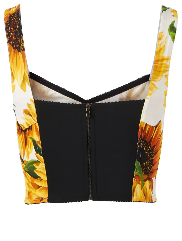 Cady Bustier Top Sunflower Print