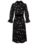 Crepe de Chine Dress Polka Dot Print