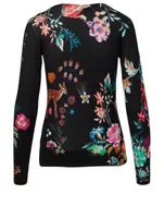 Silk And Cashmere Sweater Floral Print