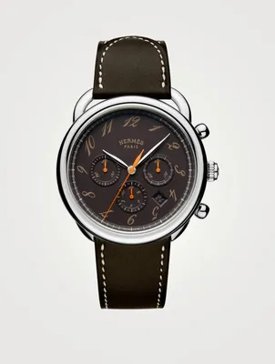 Arceau TGM Automatic Chronograph Leather Strap Watch, 41mm