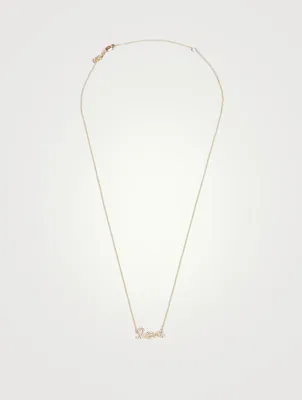 Small 14K Gold Love Necklace With Diamonds