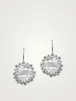 Dew Drop Sterling Silver Snowflake Earrings With Topaz