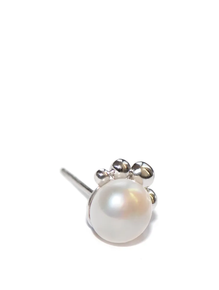 Bubbling Brook Dew Drop Sterling Silver Pearl Stud Earrings