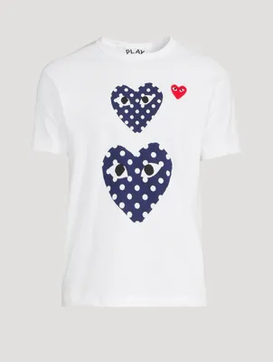 Double Heart T-Shirt Polka Dot Print