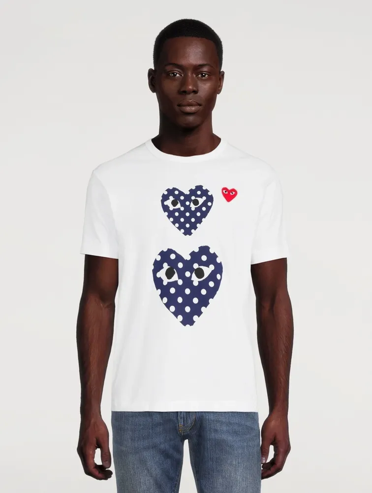 Double Heart T-Shirt Polka Dot Print