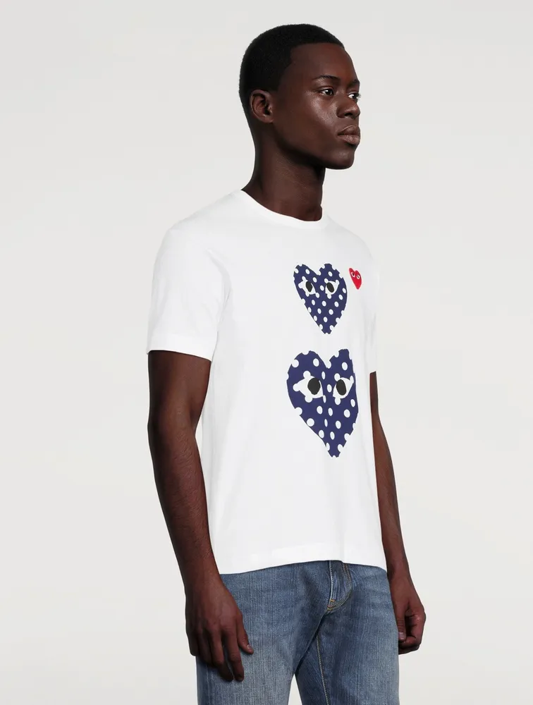 Double Heart T-Shirt Polka Dot Print