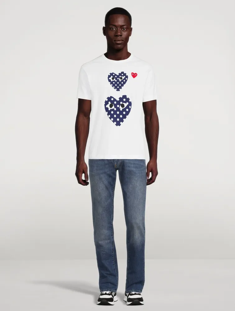 Double Heart T-Shirt Polka Dot Print