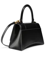 Small Hourglass Leather Top Handle Bag