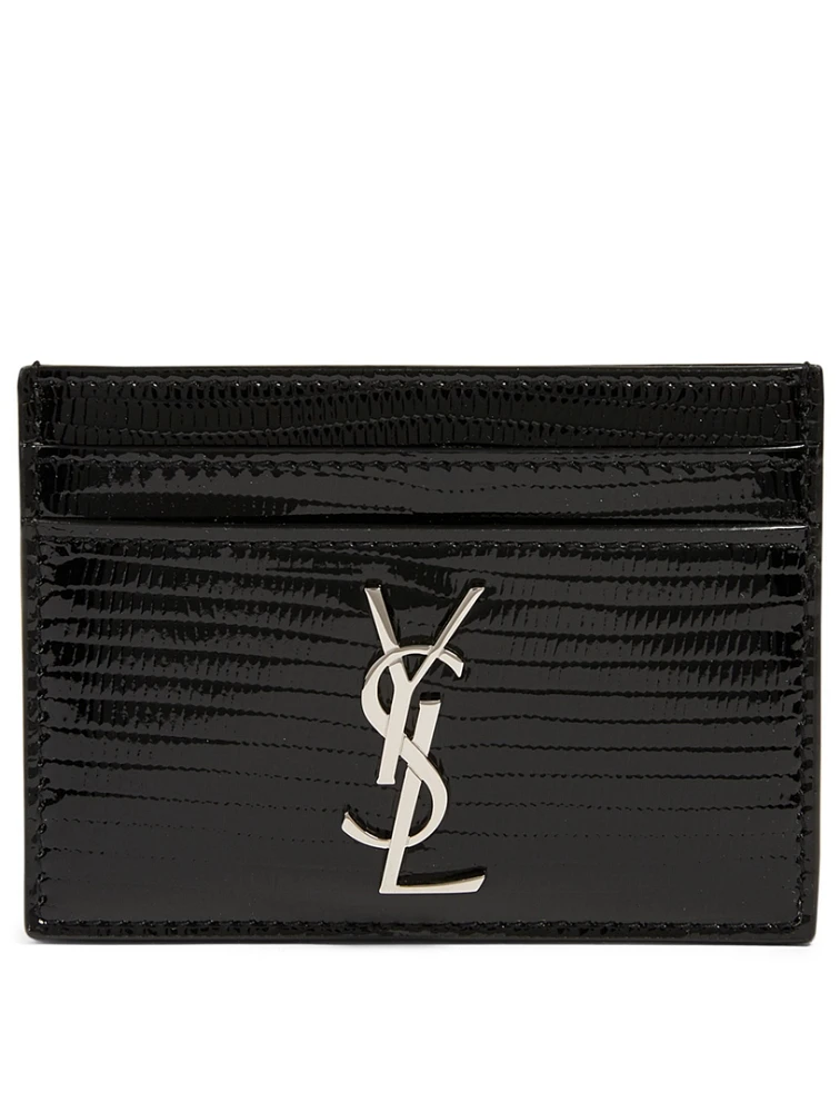 YSL Monogram Embossed Patent Leather Card Holder