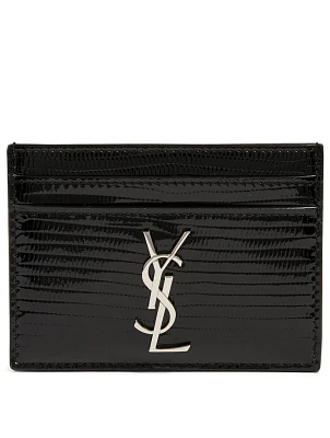 YSL Monogram Embossed Patent Leather Card Holder