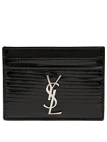 YSL Monogram Embossed Patent Leather Card Holder