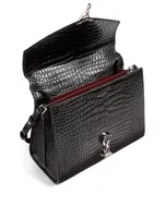 Medium Cassandra YSL Monogram Croc-Embossed Leather Bag