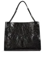 Large Niki Leather Shopping Tote Bag