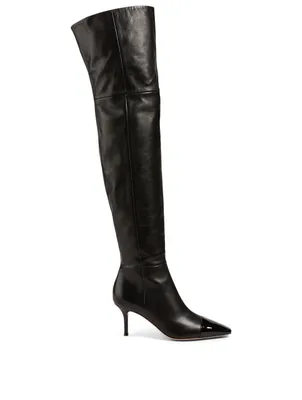 Stefanie Leather Heeled Over-The-Knee Boots