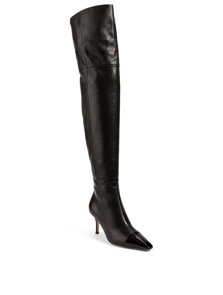 Stefanie Leather Heeled Over-The-Knee Boots