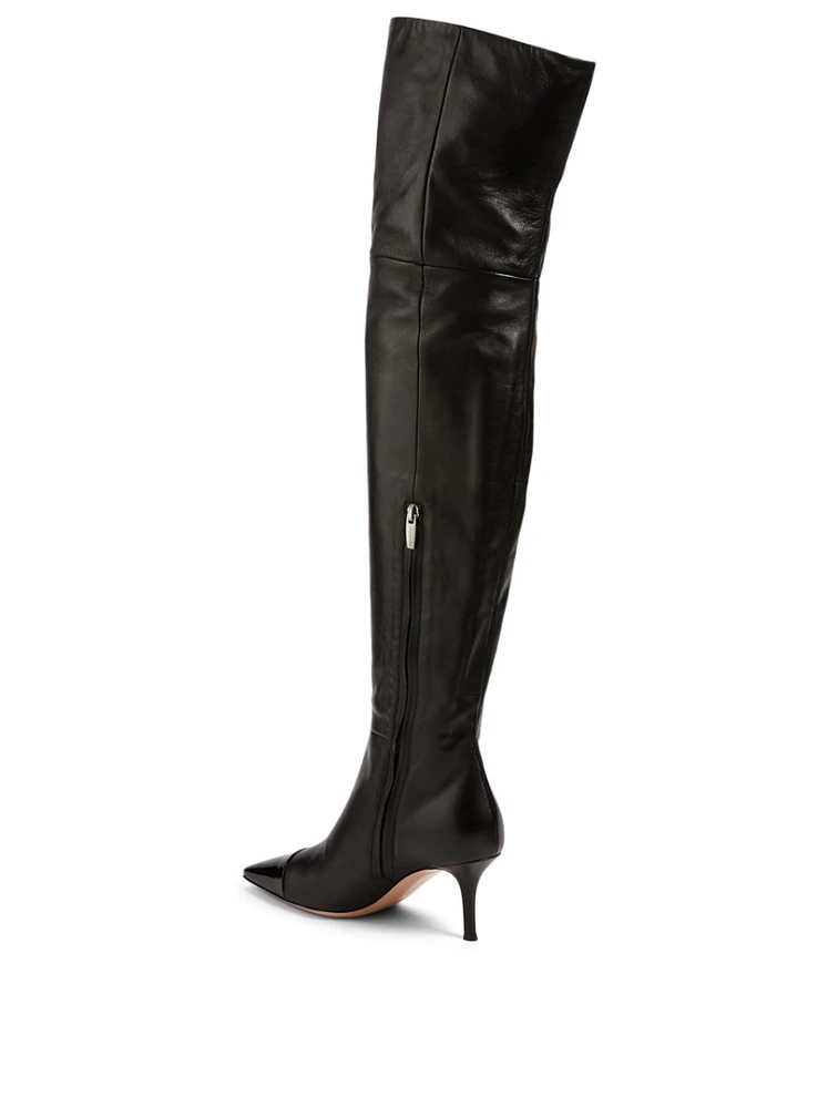 Stefanie Leather Heeled Over-The-Knee Boots