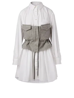 Cotton Poplin Shirt With Corset